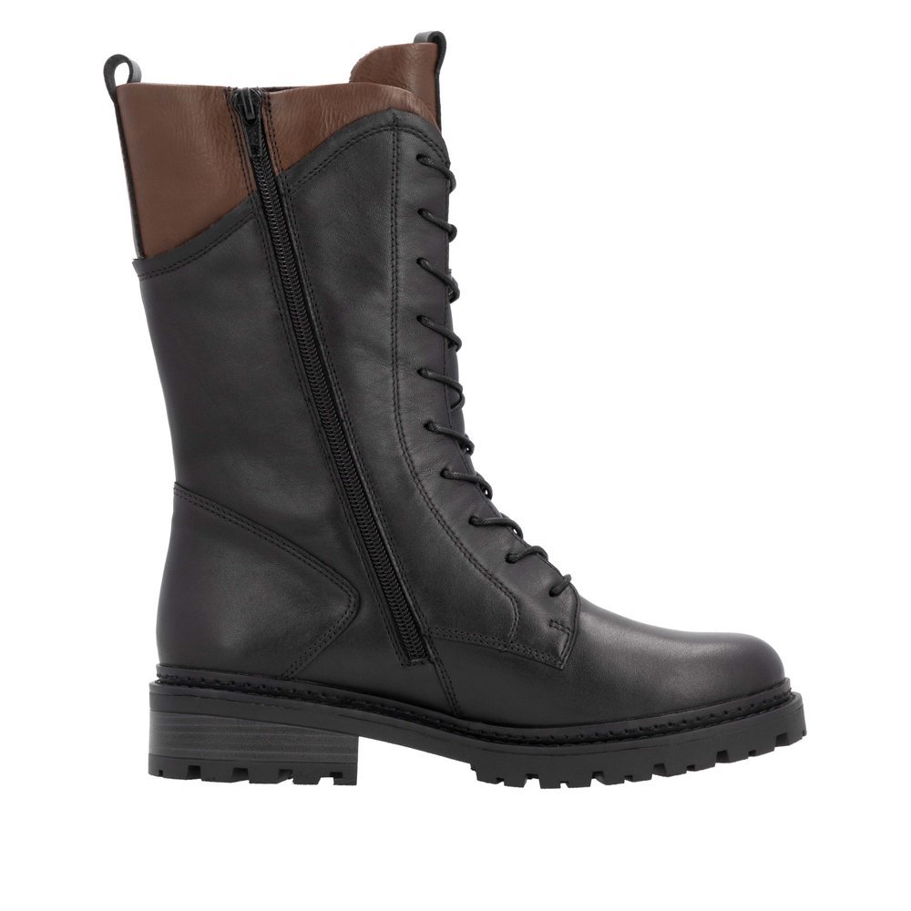 Remonte D0B79-03 Anatomic Leather Heeled Boot Black Remonte D0B79-03 Anatomic Leather Heeled Boot Black