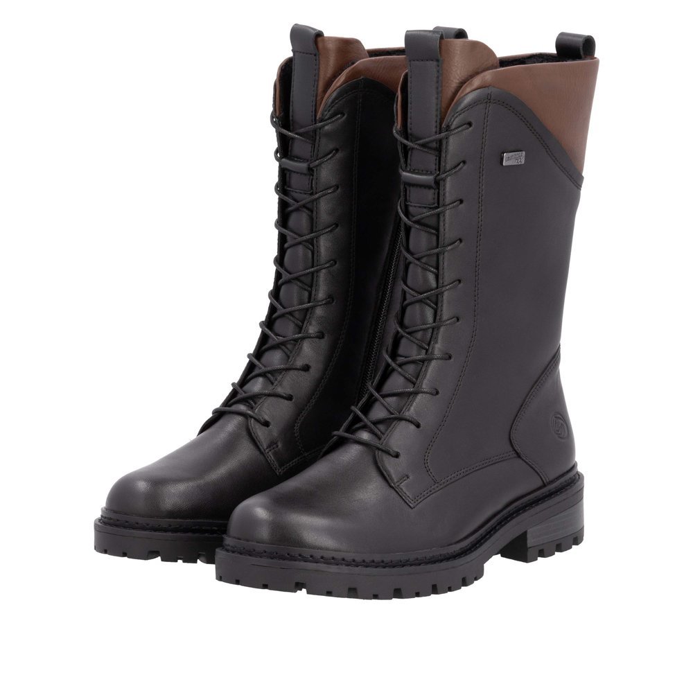 Remonte D0B79-03 Anatomic Leather Heeled Boot Black Remonte D0B79-03 Anatomic Leather Heeled Boot Black