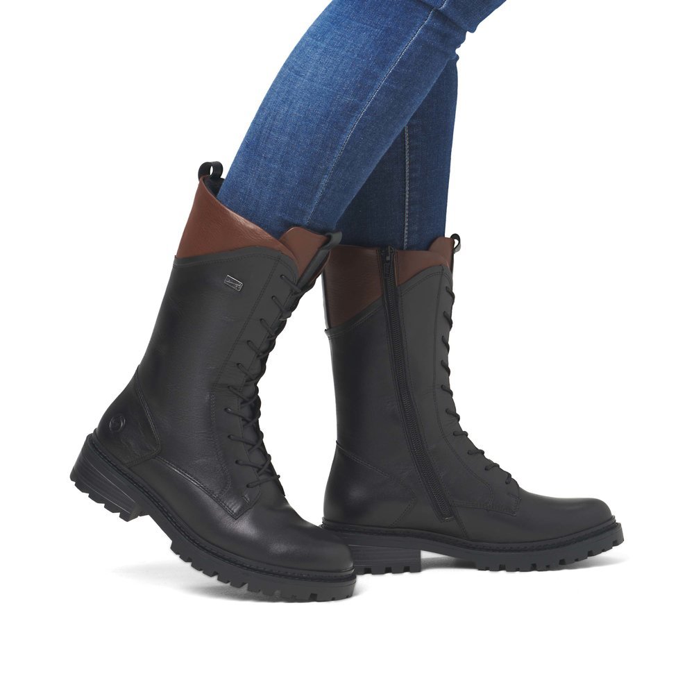 Remonte D0B79-03 Anatomic Leather Heeled Boot Black Remonte D0B79-03 Anatomic Leather Heeled Boot Black