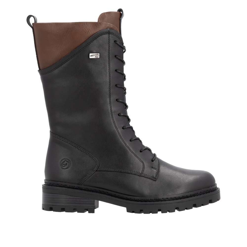 Remonte D0B79-03 Anatomic Leather Heeled Boot Black Remonte D0B79-03 Anatomic Leather Heeled Boot Black