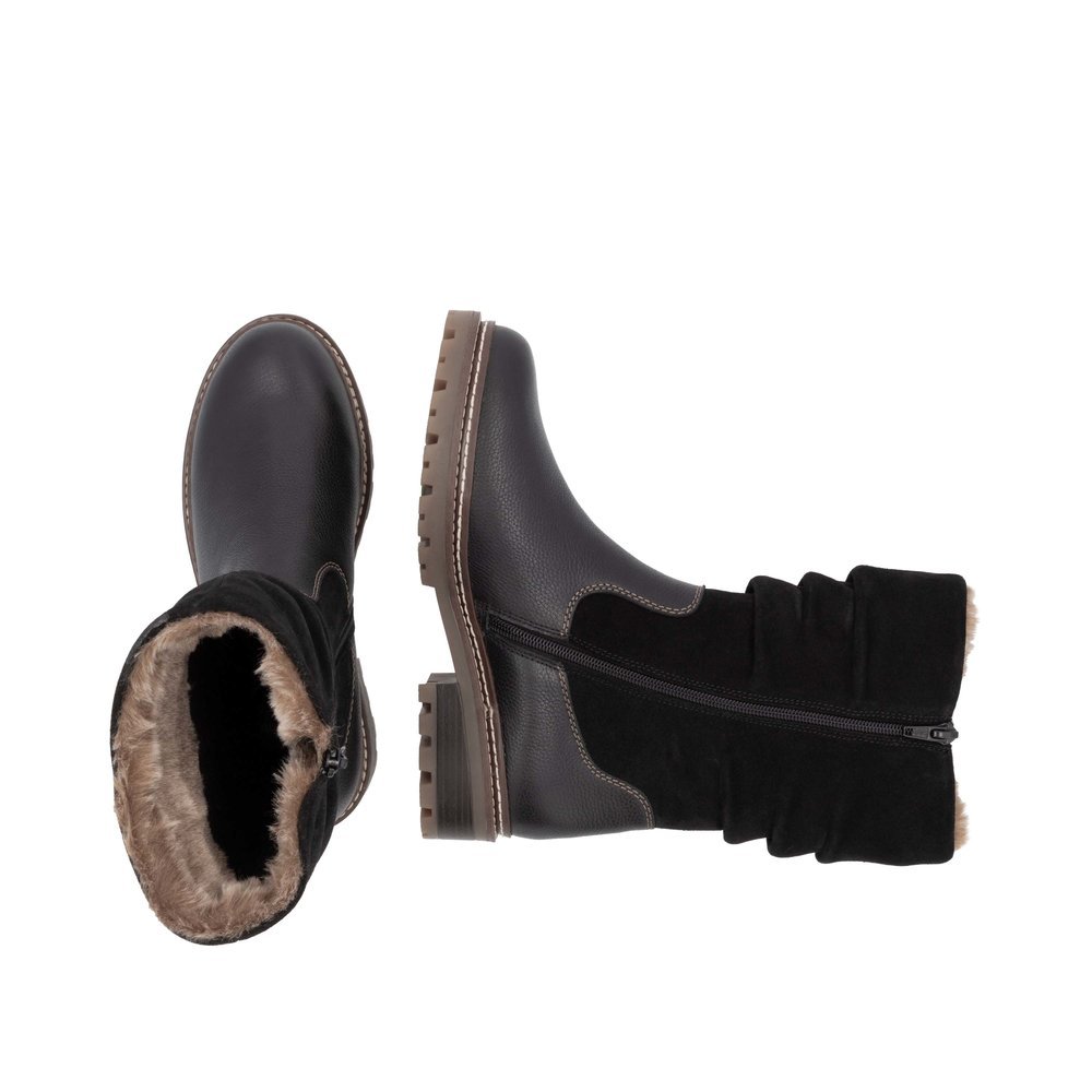 Remonte D0B80-00 Anatomic Leather Heeled Boot Black Remonte D0B80-00 Anatomic Leather Heeled Boot Black