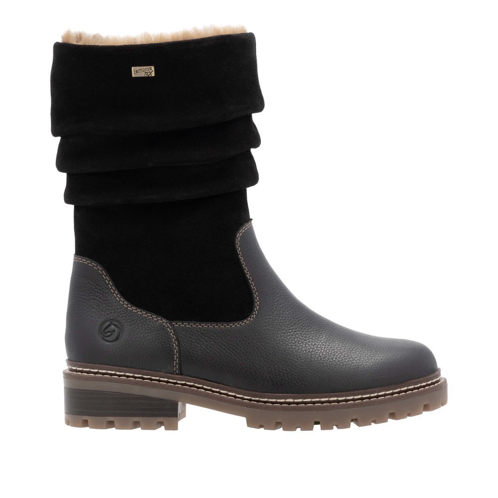 Remonte D0B80-00 Anatomic Leather Heeled Boot Black Remonte D0B80-00 Anatomic Leather Heeled Boot Black