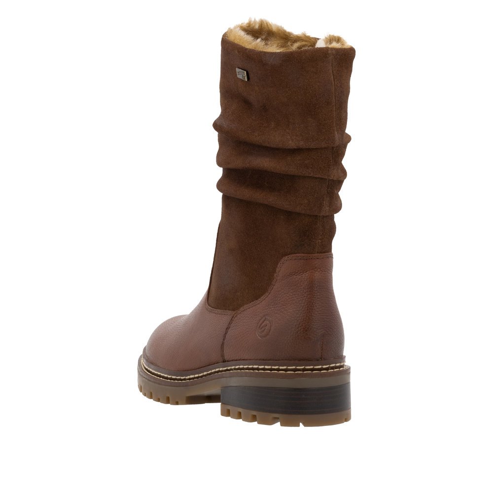 Remonte D0B80-24 Anatomic Leather Heeled Boot Tan Remonte D0B80-24 Anatomic Leather Heeled Boot Tan