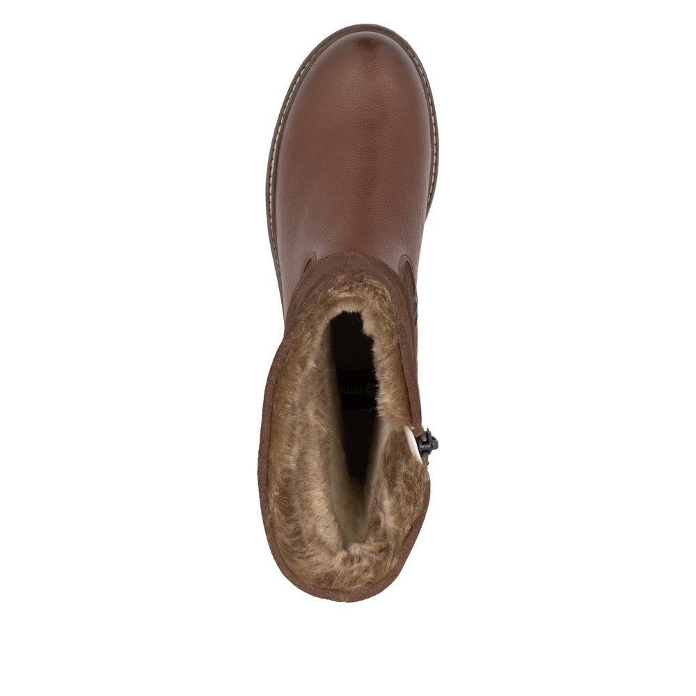 Remonte D0B80-24 Anatomic Leather Heeled Boot Tan Remonte D0B80-24 Anatomic Leather Heeled Boot Tan