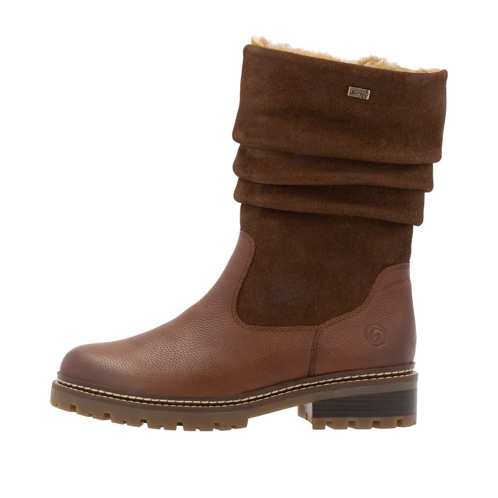 Remonte D0B80-24 Anatomic Leather Heeled Boot Tan Remonte D0B80-24 Anatomic Leather Heeled Boot Tan