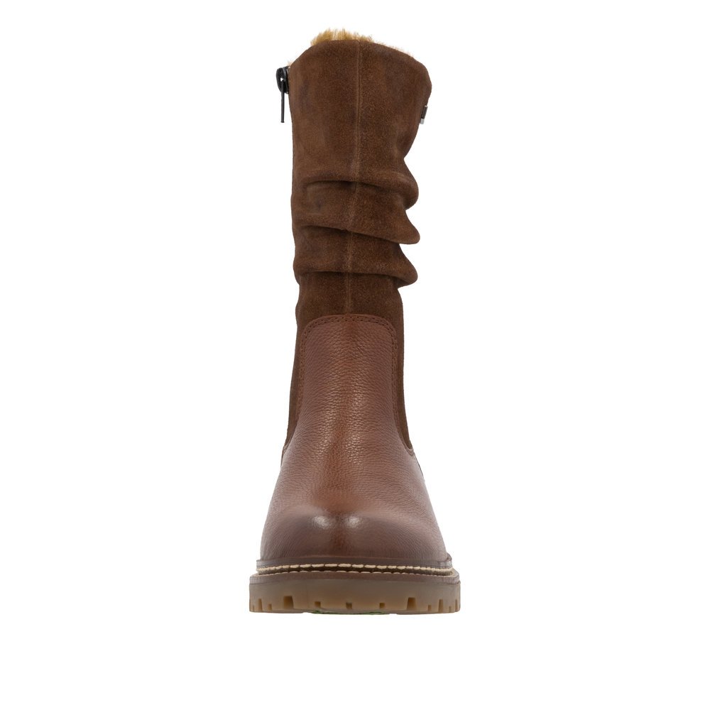 Remonte D0B80-24 Anatomic Leather Heeled Boot Tan Remonte D0B80-24 Anatomic Leather Heeled Boot Tan