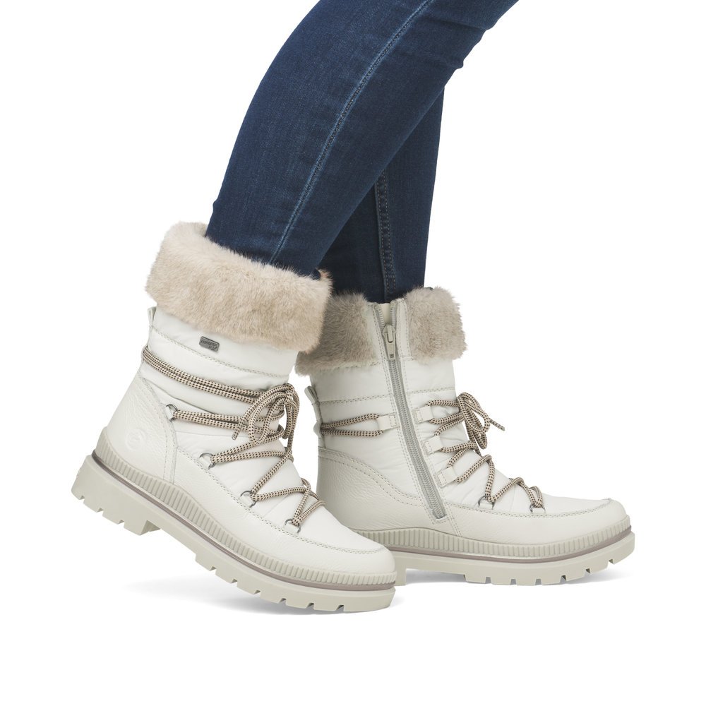 Remonte D0C81-80 Anatomic Leather Boots White Remonte D0C81-80 Anatomic Leather Boots White