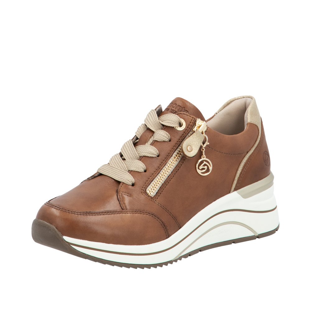 Remonte D0T03-24 Anatomical Leather Sneaker Tan Remonte D0T03-24 Anatomical Leather Sneaker Tan