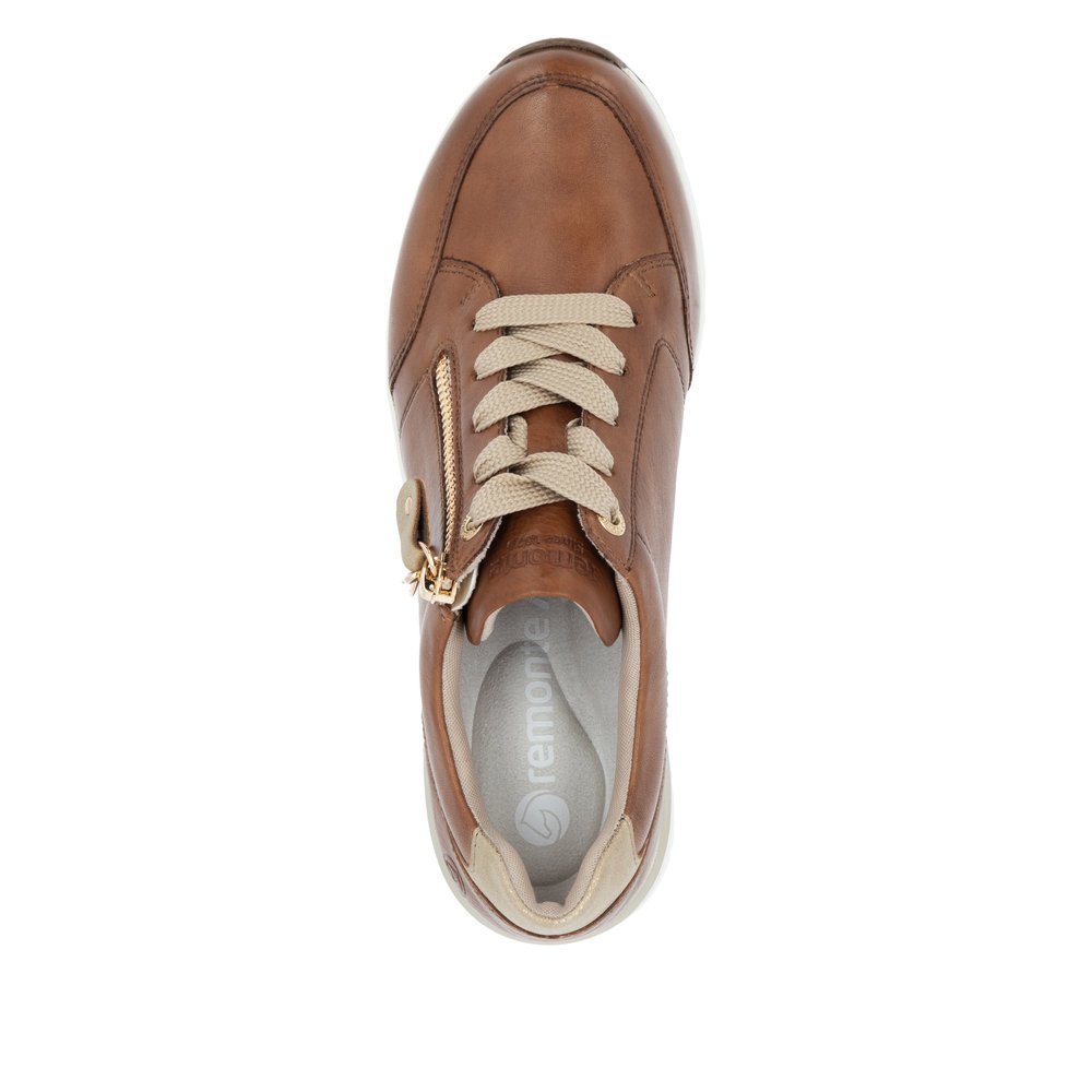 Remonte D0T03-24 Anatomical Leather Sneaker Tan Remonte D0T03-24 Anatomical Leather Sneaker Tan