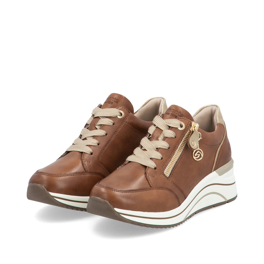 Remonte D0T03-24 Anatomical Leather Sneaker Tan Remonte D0T03-24 Anatomical Leather Sneaker Tan