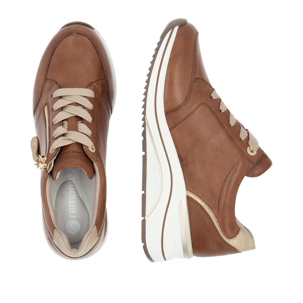 Remonte D0T03-24 Anatomical Leather Sneaker Tan Remonte D0T03-24 Anatomical Leather Sneaker Tan