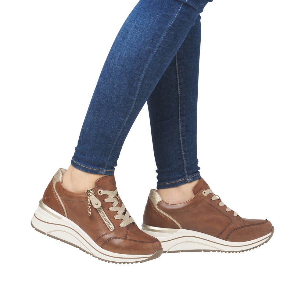 Remonte D0T03-24 Anatomical Leather Sneaker Tan Remonte D0T03-24 Anatomical Leather Sneaker Tan