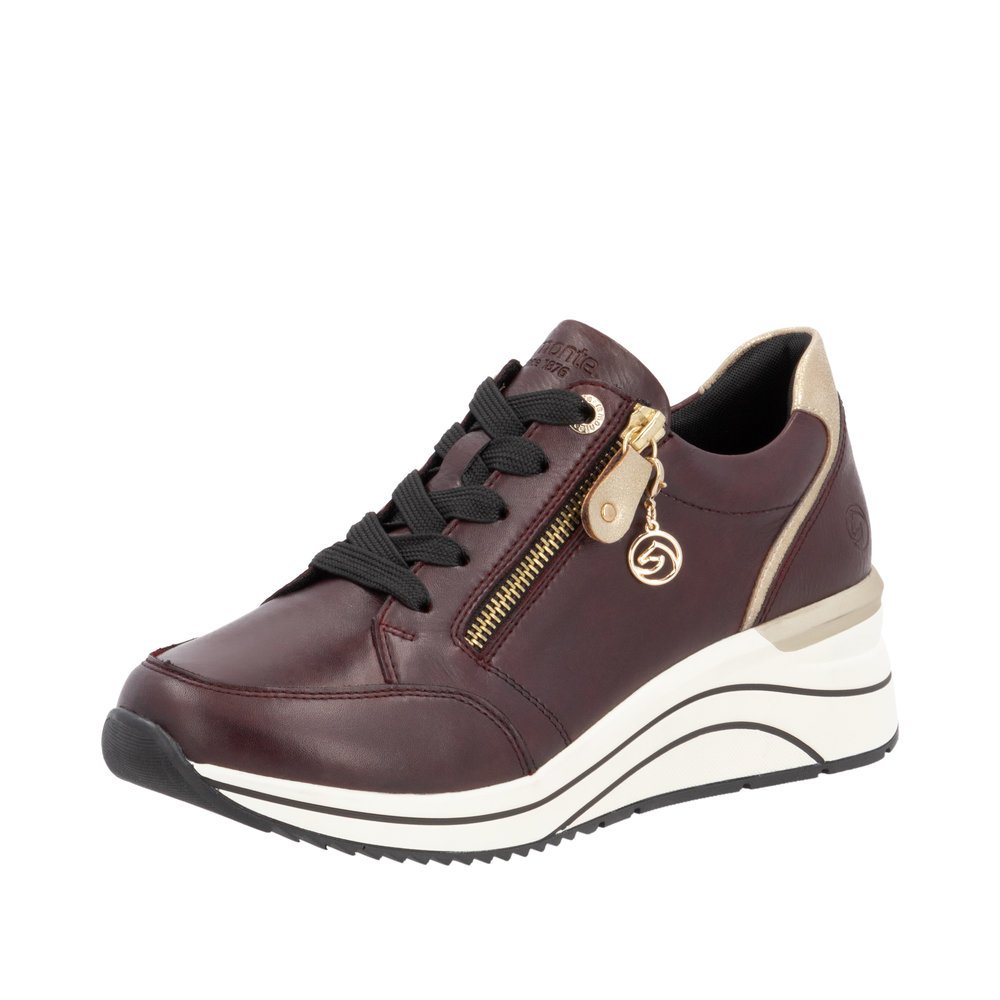 Remonte D0T03-35 Anatomical Leather Sneaker Burgundy Remonte D0T03-35 Anatomical Leather Sneaker Burgundy
