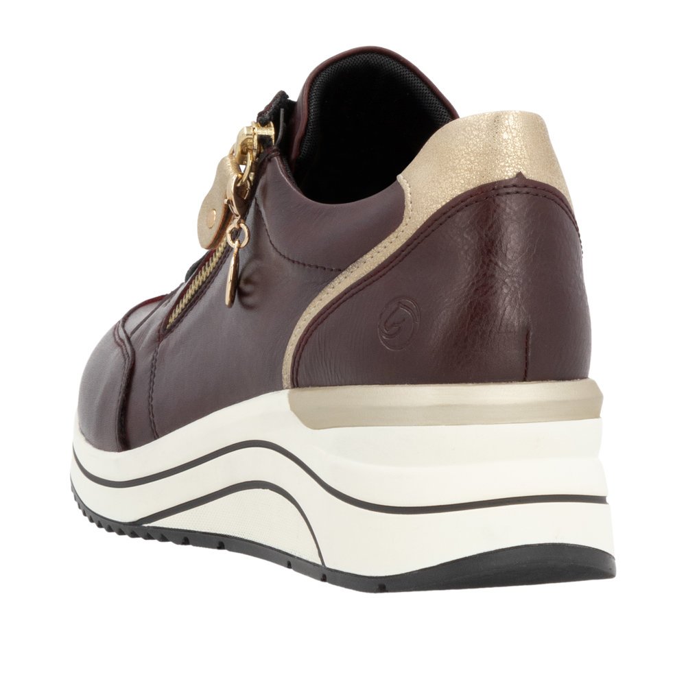 Remonte D0T03-35 Anatomical Leather Sneaker Burgundy Remonte D0T03-35 Anatomical Leather Sneaker Burgundy