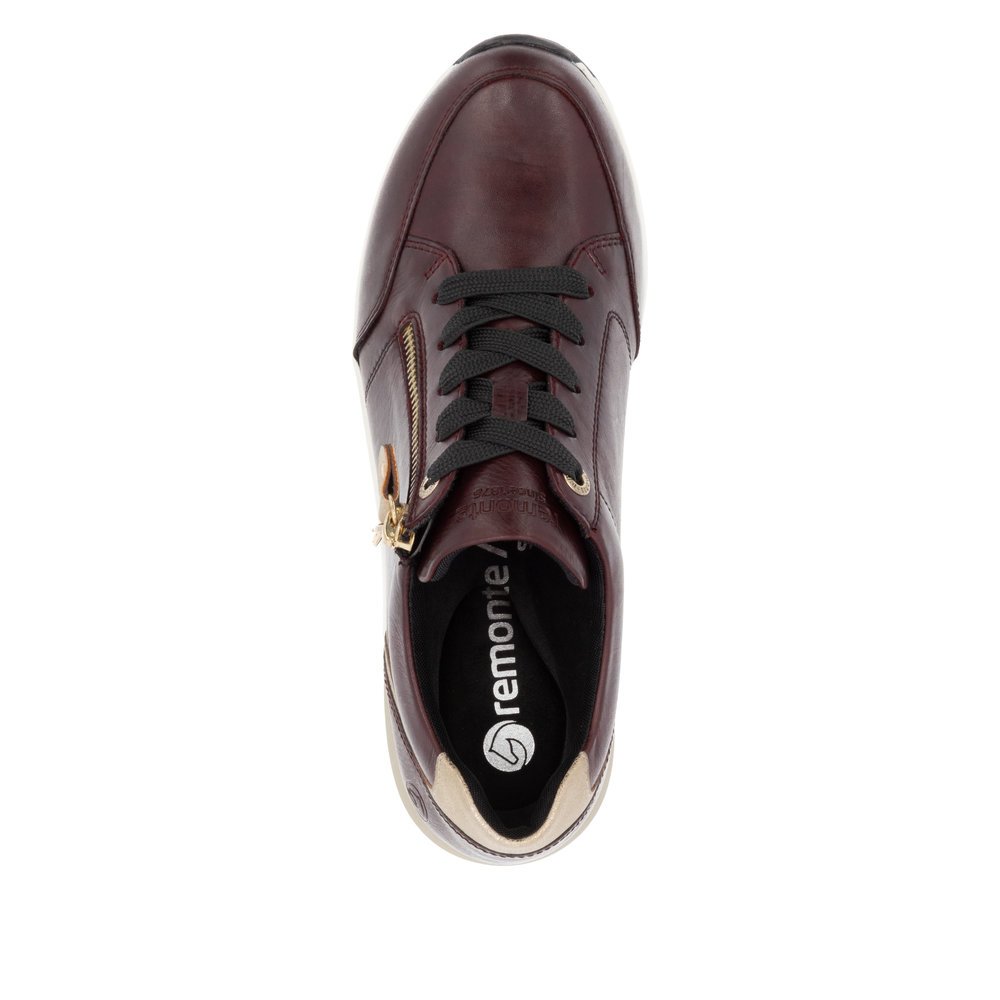 Remonte D0T03-35 Anatomical Leather Sneaker Burgundy Remonte D0T03-35 Anatomical Leather Sneaker Burgundy