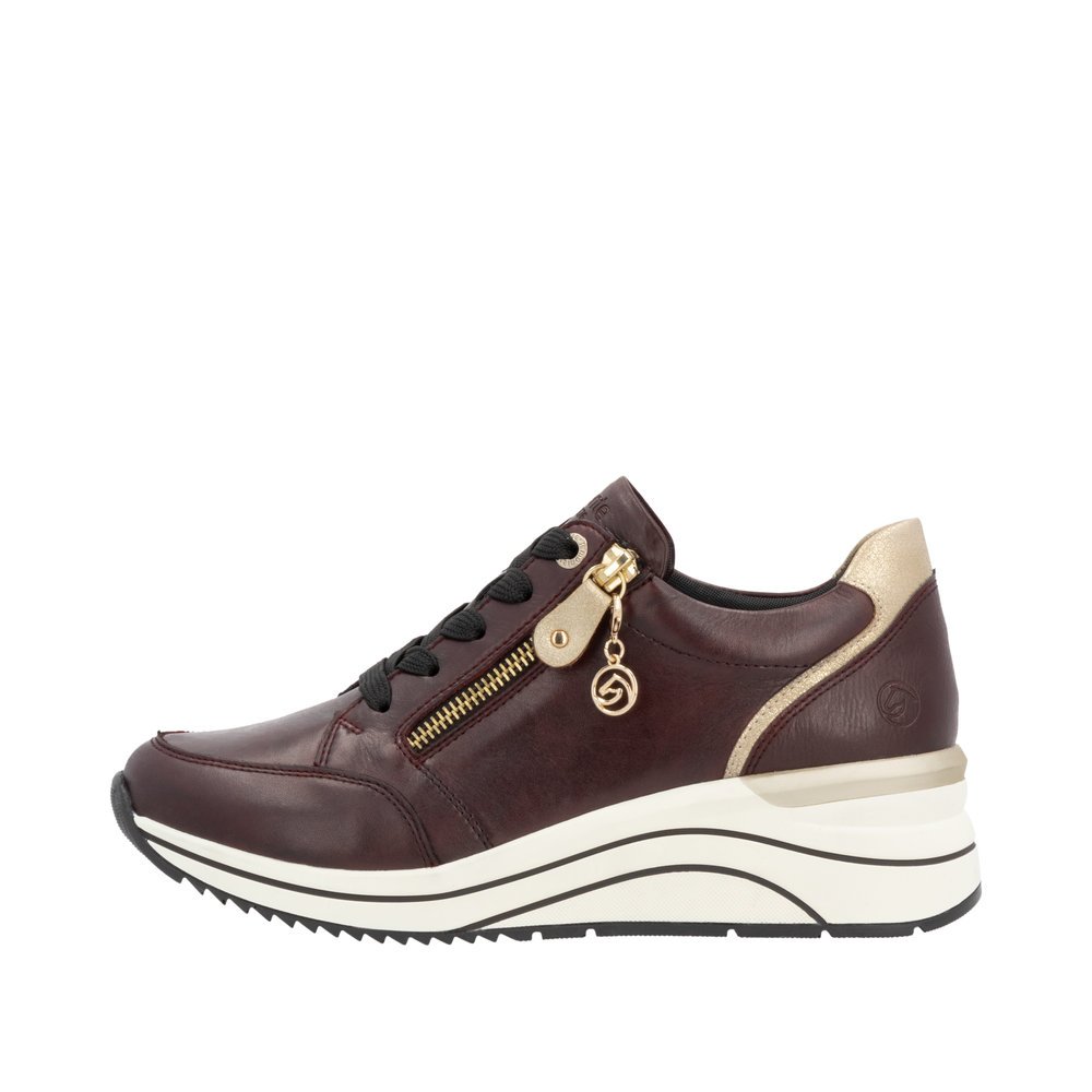 Remonte D0T03-35 Anatomical Leather Sneaker Burgundy Remonte D0T03-35 Anatomical Leather Sneaker Burgundy