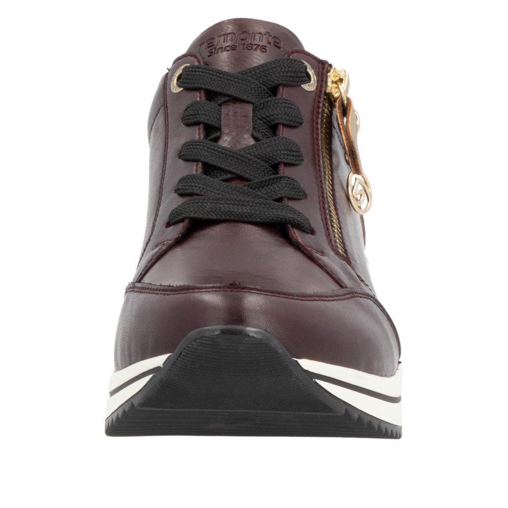 Remonte D0T03-35 Anatomical Leather Sneaker Burgundy Remonte D0T03-35 Anatomical Leather Sneaker Burgundy