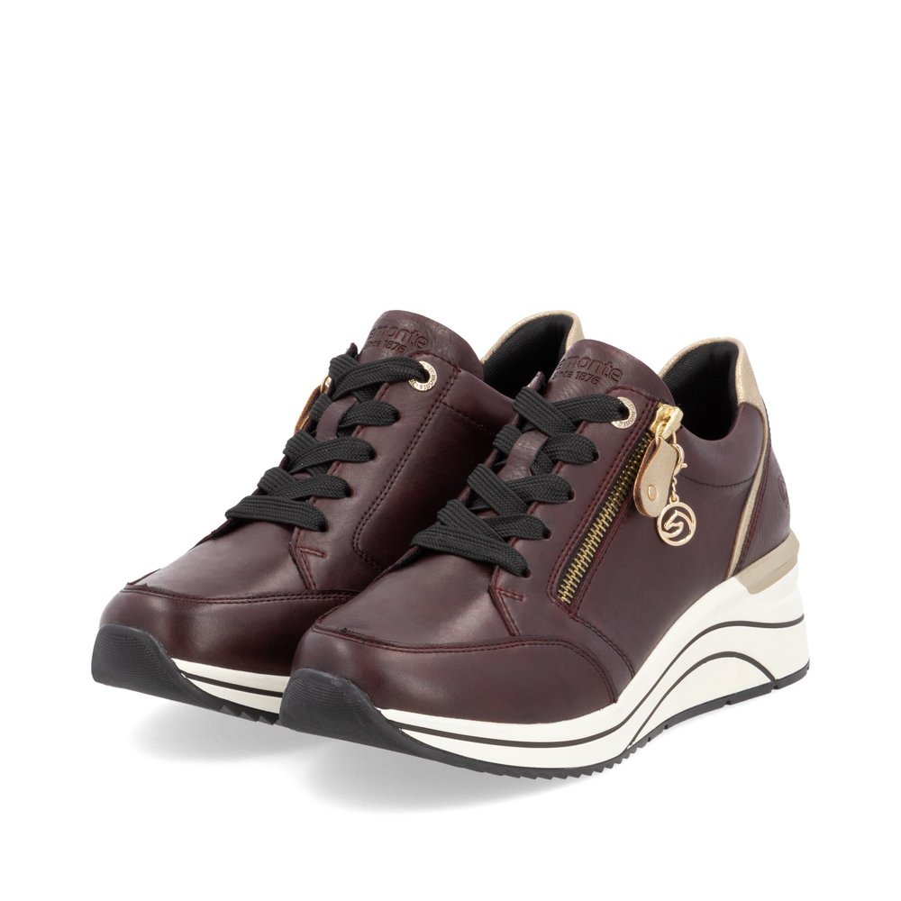 Remonte D0T03-35 Anatomical Leather Sneaker Burgundy Remonte D0T03-35 Anatomical Leather Sneaker Burgundy
