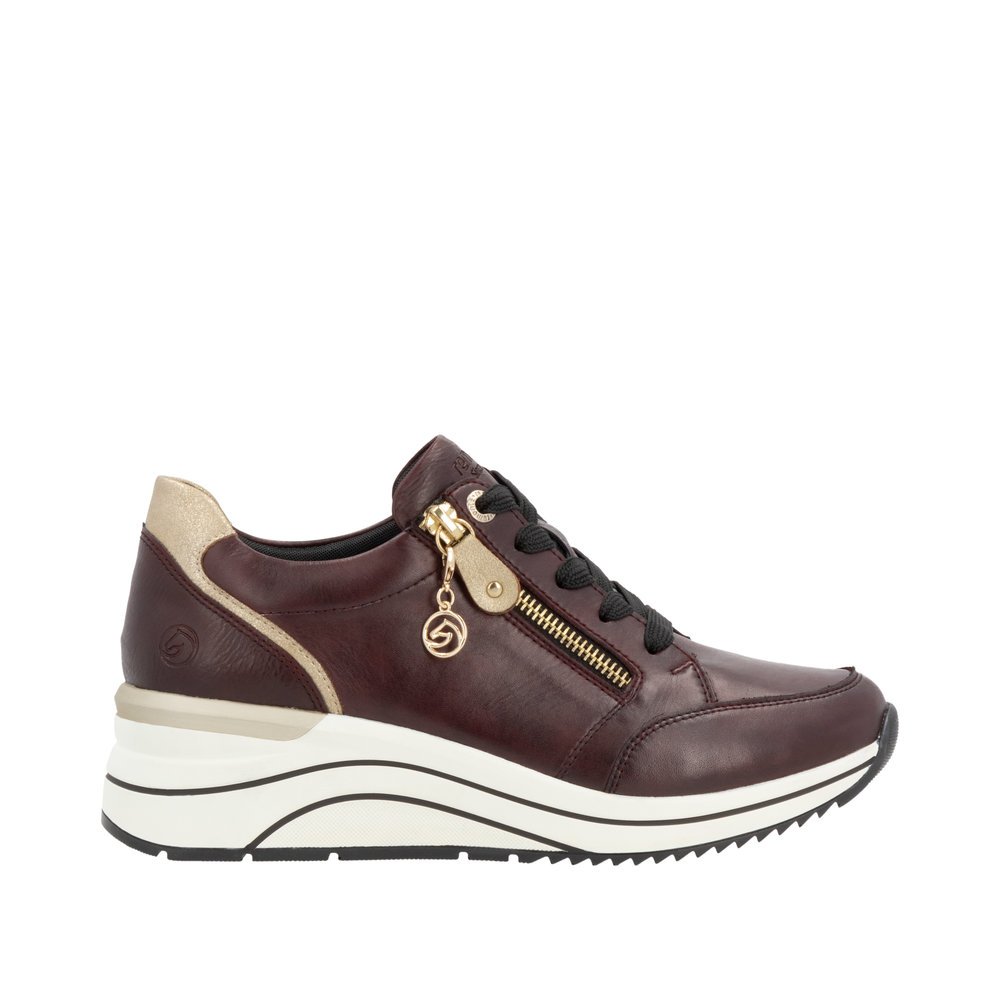Remonte D0T03-35 Anatomical Leather Sneaker Burgundy Remonte D0T03-35 Anatomical Leather Sneaker Burgundy