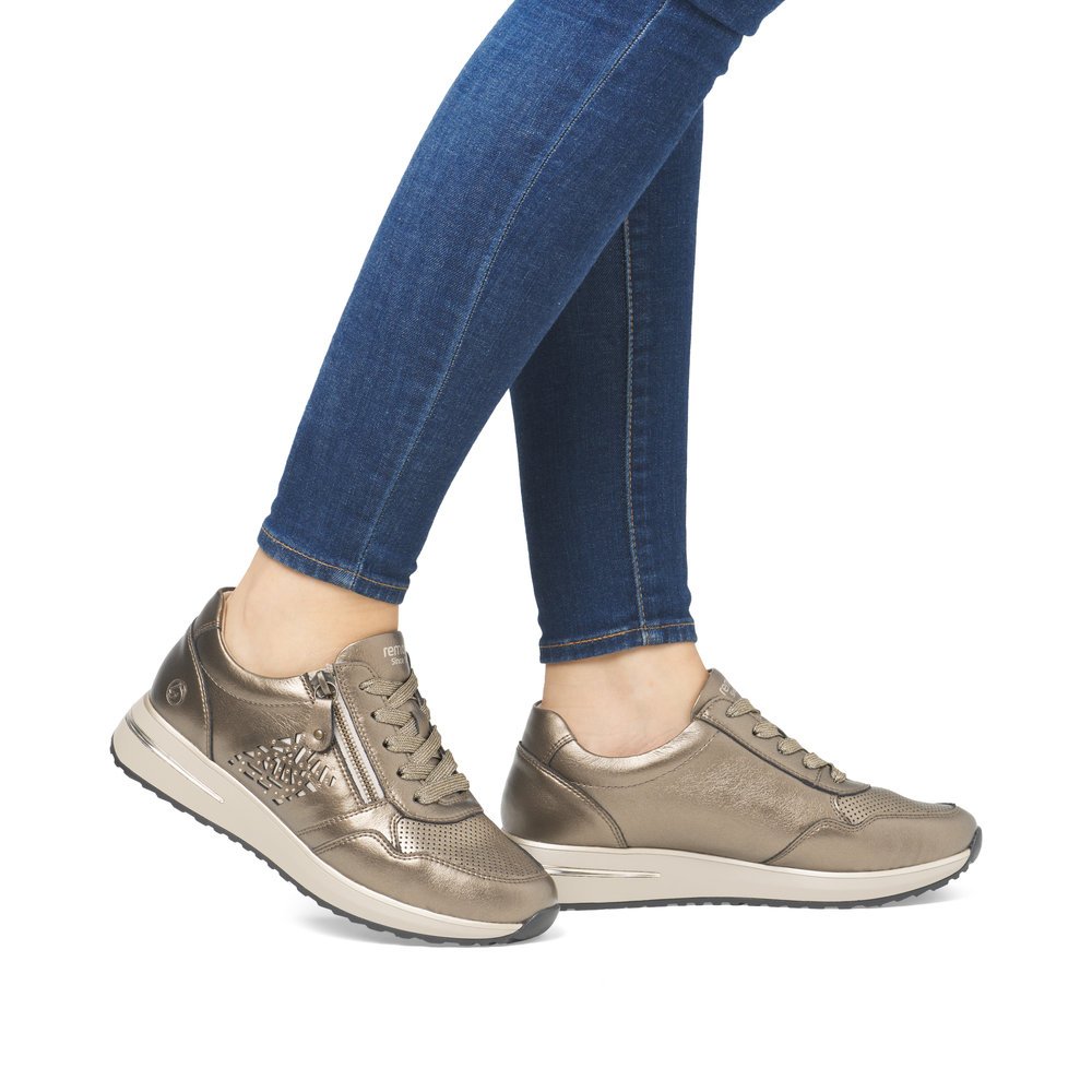 Remonte D1G00-90 Anatomical Leather Sneaker Gold Remonte D1G00-90 Anatomical Leather Sneaker Gold