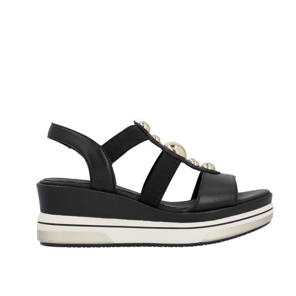 Remonte D1P52-02 Ανατομική Δερμάτινη Πλατφόρμα Μαύρη 5cm