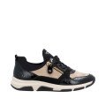 Remonte D1S02-04 Anatomical Leather Sneaker Black Beige Remonte D1S02-04 Anatomical Leather Sneaker Black Beige