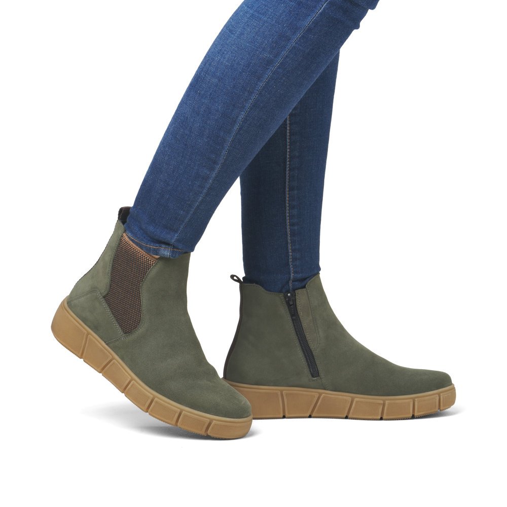 Remonte D1T71-54 Anatomical Leather Ankle Boot Khaki Remonte D1T71-54 Anatomical Leather Ankle Boot Khaki