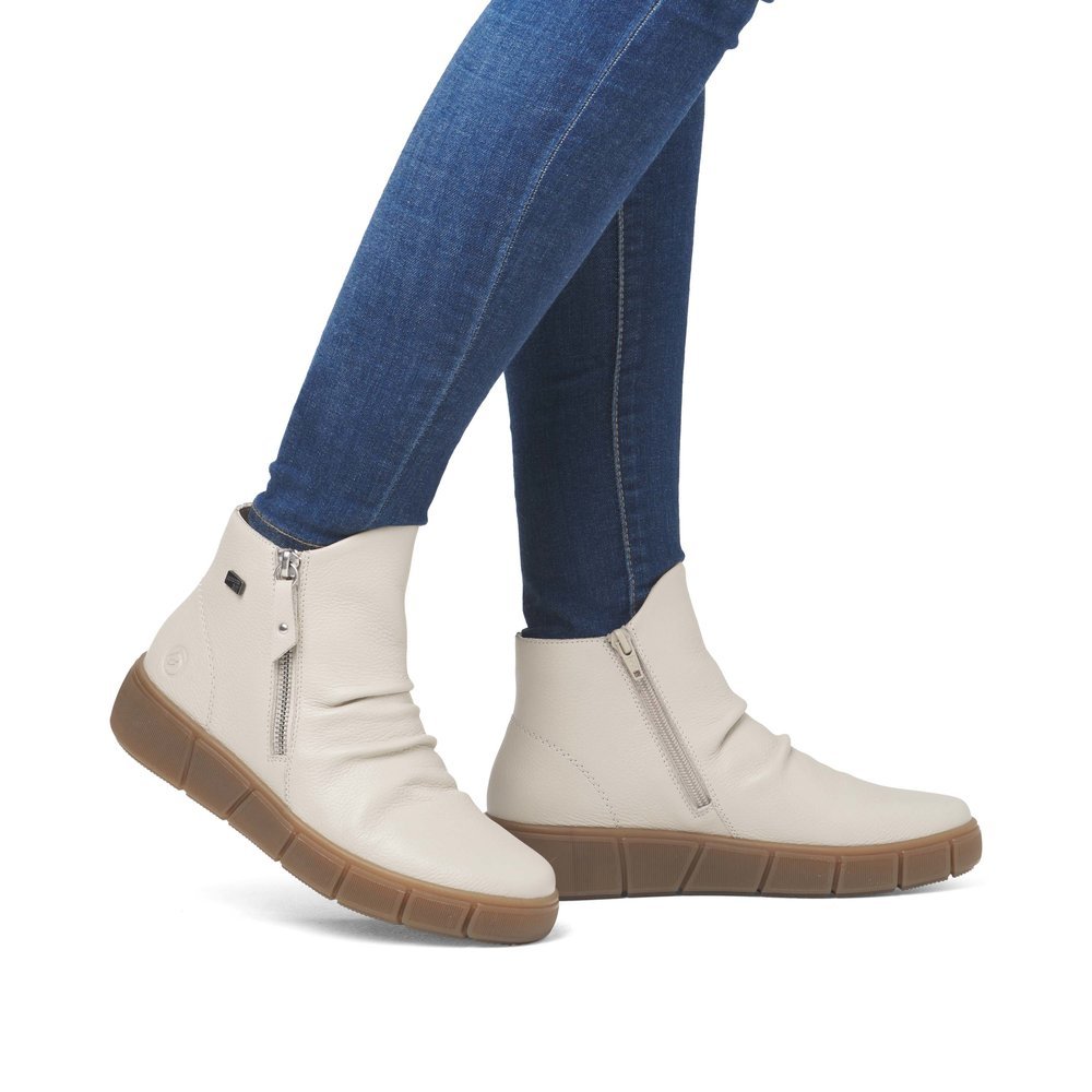 Remonte D1T73-60 Anatomical Leather Ankle Boot Ivory Remonte D1T73-60 Anatomical Leather Ankle Boot Ivory