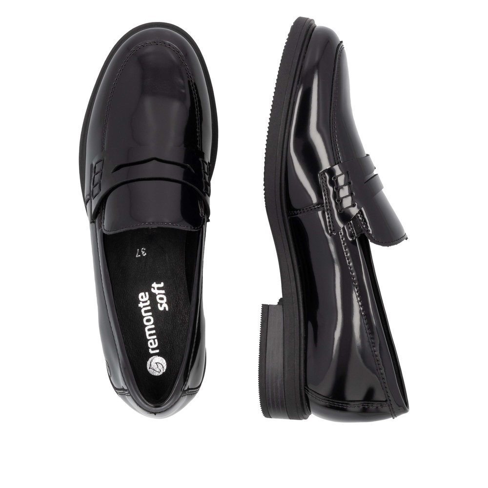 Remonte D1U01-00 Anatomical Leather Moccasin Black Remonte D1U01-00 Anatomical Leather Moccasin Black