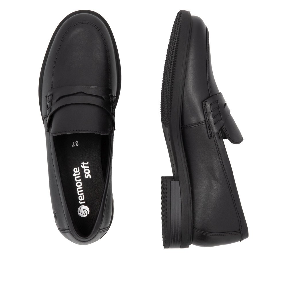 Remonte D1U01-01 Anatomical Leather Moccasin Black Remonte D1U01-01 Anatomical Leather Moccasin Black
