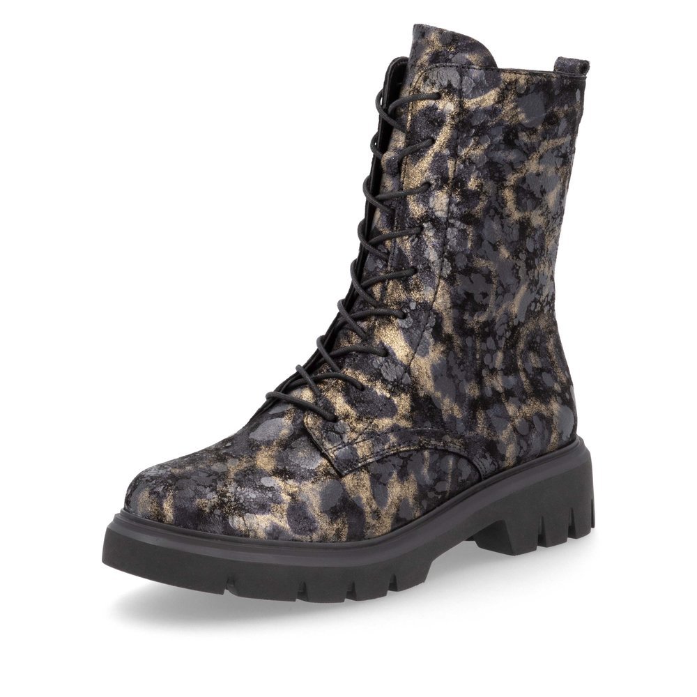 Remonte D1W72-03 Anatomic Leather Ankle Boot Black Bronze Remonte D1W72-03 Anatomic Leather Ankle Boot Black Bronze