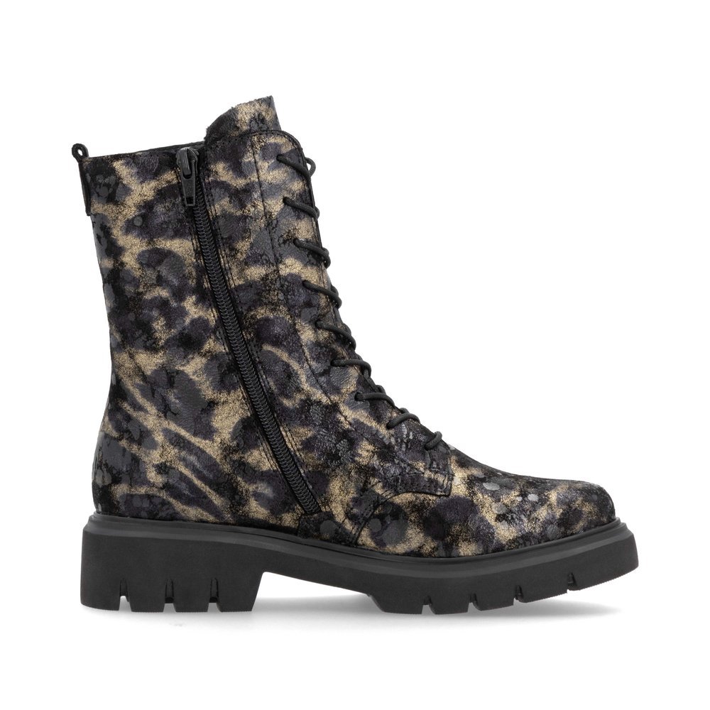 Remonte D1W72-03 Anatomic Leather Ankle Boot Black Bronze Remonte D1W72-03 Anatomic Leather Ankle Boot Black Bronze