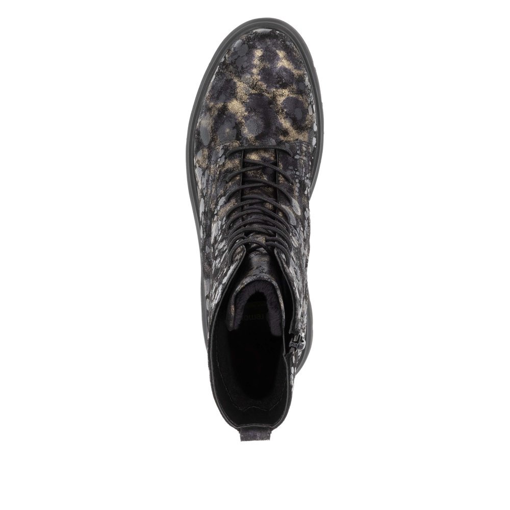 Remonte D1W72-03 Anatomic Leather Ankle Boot Black Bronze Remonte D1W72-03 Anatomic Leather Ankle Boot Black Bronze