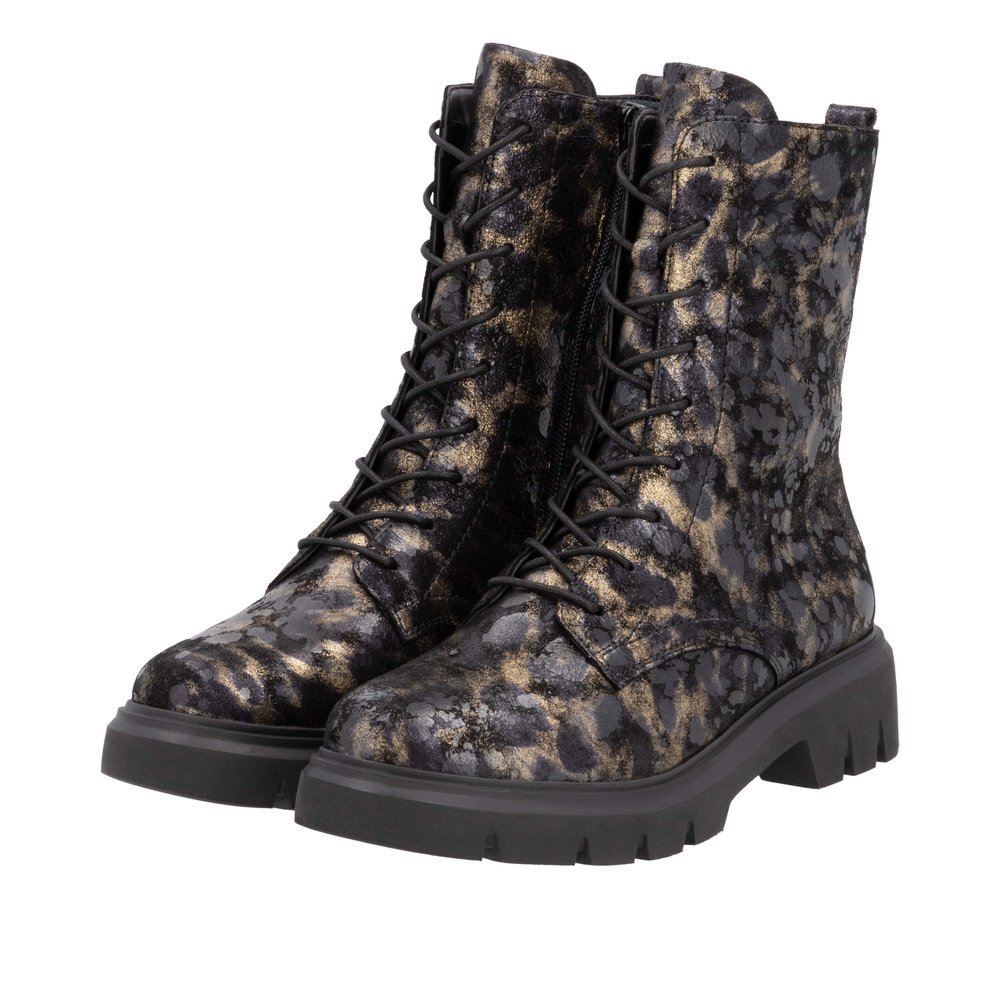 Remonte D1W72-03 Anatomic Leather Ankle Boot Black Bronze Remonte D1W72-03 Anatomic Leather Ankle Boot Black Bronze