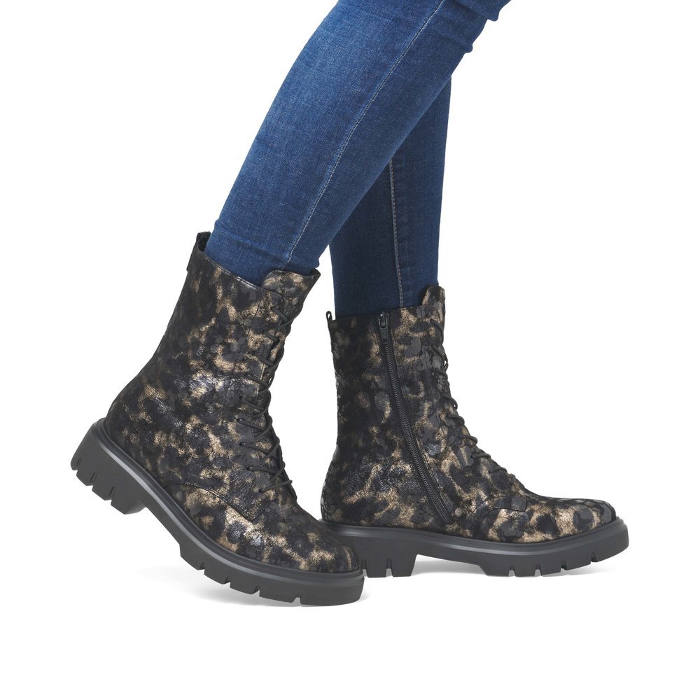 Remonte D1W72-03 Anatomic Leather Ankle Boot Black Bronze Remonte D1W72-03 Anatomic Leather Ankle Boot Black Bronze