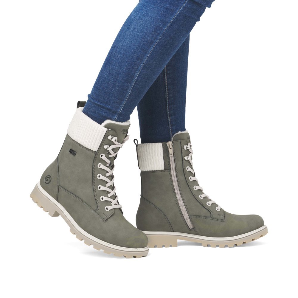 Remonte D8482-54 Anatomic Leather Ankle Boot Khaki Remonte D8482-54 Anatomic Leather Ankle Boot Khaki