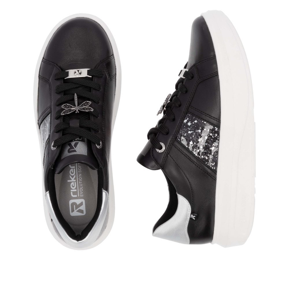 Rieker W1202-00 Anatomical Leather Sneaker Black Rieker W1202-00 Anatomical Leather Sneaker Black
