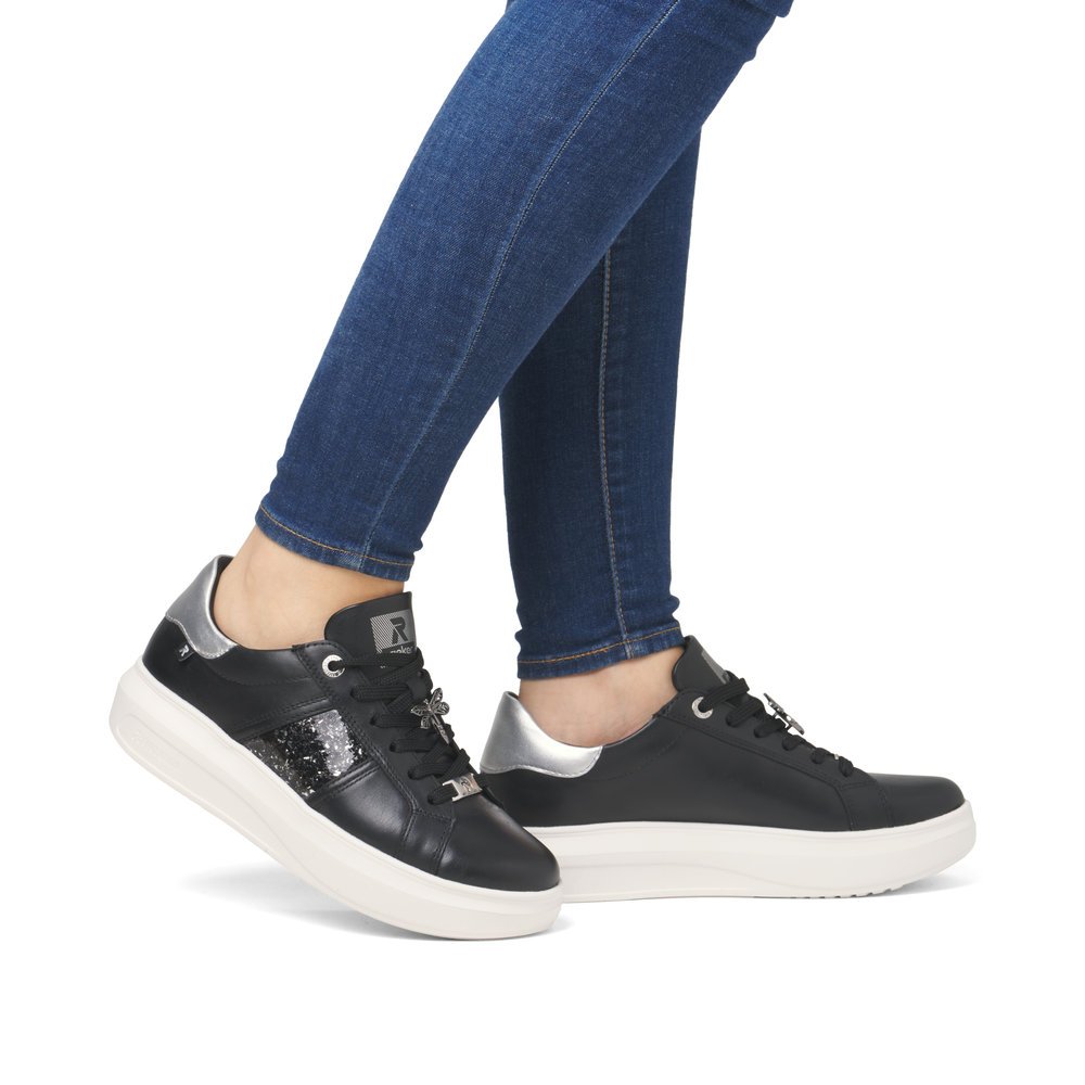 Rieker W1202-00 Anatomical Leather Sneaker Black Rieker W1202-00 Anatomical Leather Sneaker Black