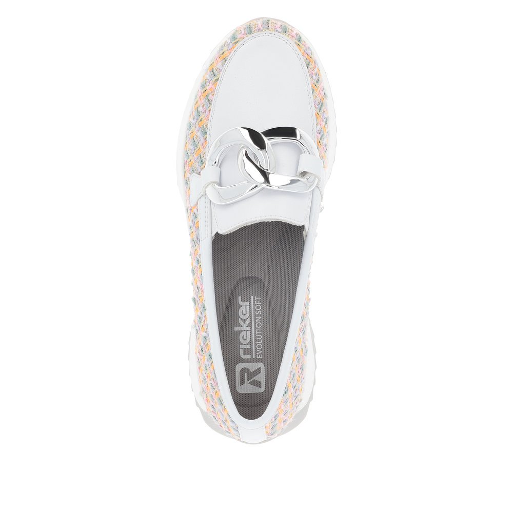 Rieker W1303-90 Ανατομικό Δερμάτινο Μοκασίνι White Rieker W1303-90 Ανατομικό Δερμάτινο Μοκασίνι White