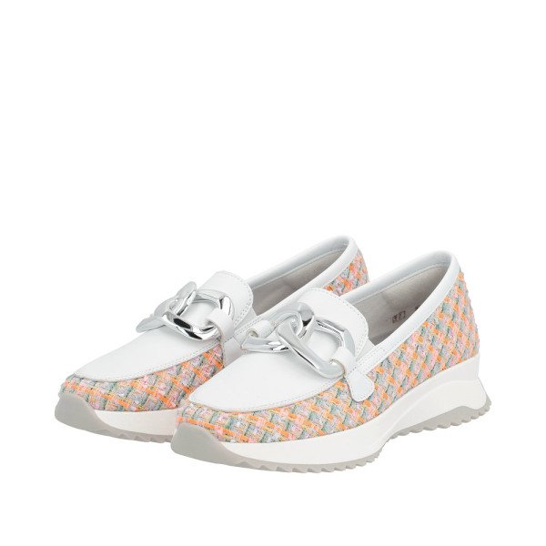 Rieker W1303-90 Ανατομικό Δερμάτινο Μοκασίνι White Rieker W1303-90 Ανατομικό Δερμάτινο Μοκασίνι White