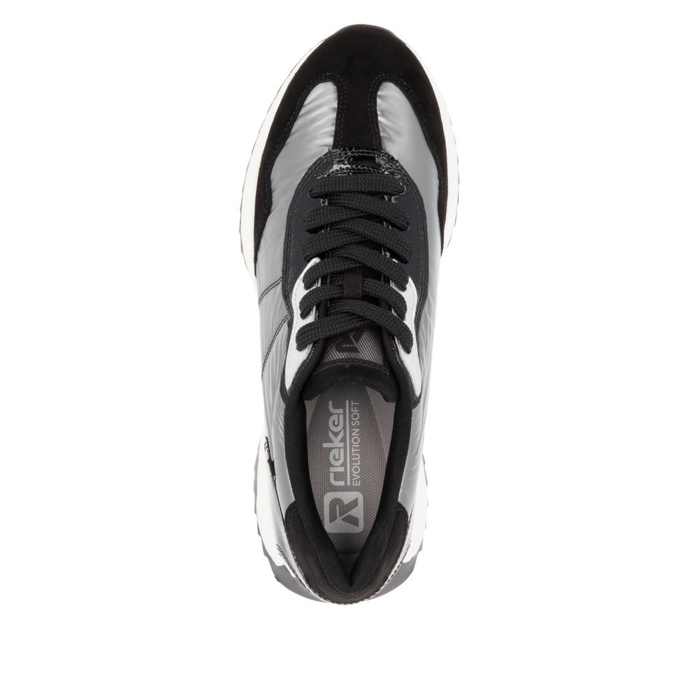 Rieker W1306-42 Anatomical Leather Sneaker Silver Rieker W1306-42 Anatomical Leather Sneaker Silver
