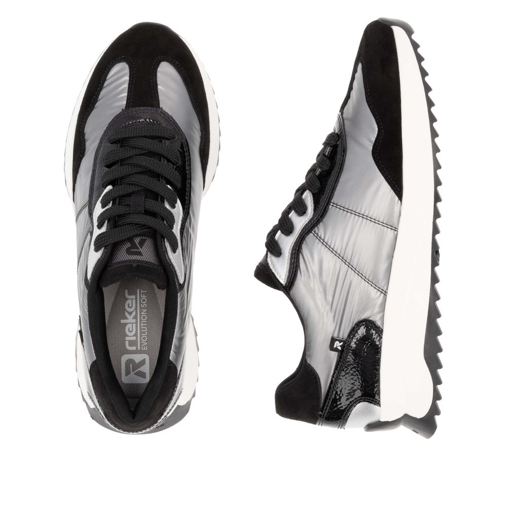 Rieker W1306-42 Anatomical Leather Sneaker Silver Rieker W1306-42 Anatomical Leather Sneaker Silver