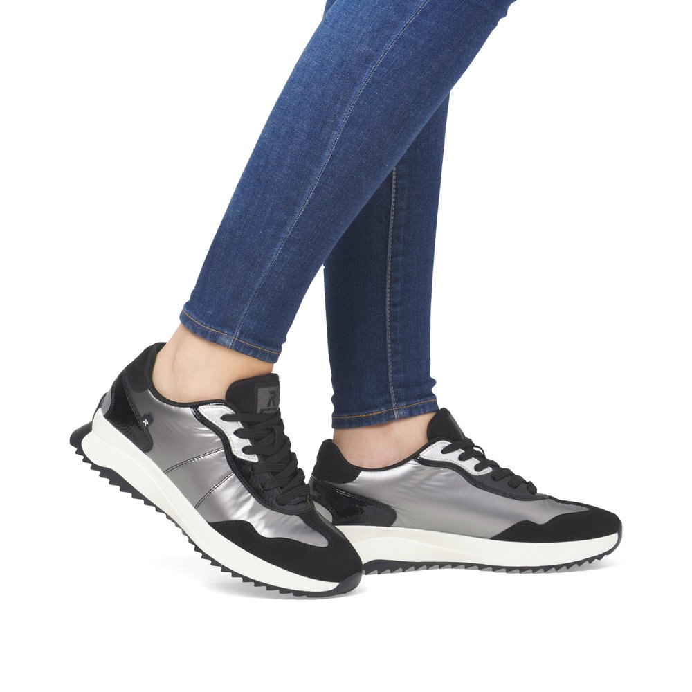Rieker W1306-42 Anatomical Leather Sneaker Silver Rieker W1306-42 Anatomical Leather Sneaker Silver