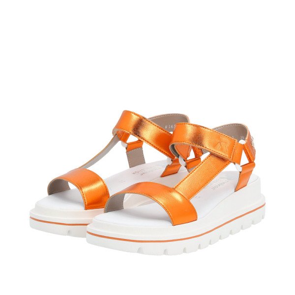 Rieker W1651-38 Ανατομικό Δερμάτινο Πέδιλο Ταμπά 5cm