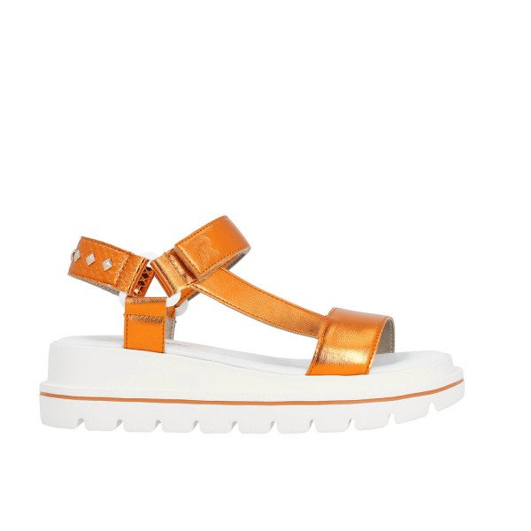 Rieker W1651-38 Ανατομικό Δερμάτινο Πέδιλο Ταμπά 5cm