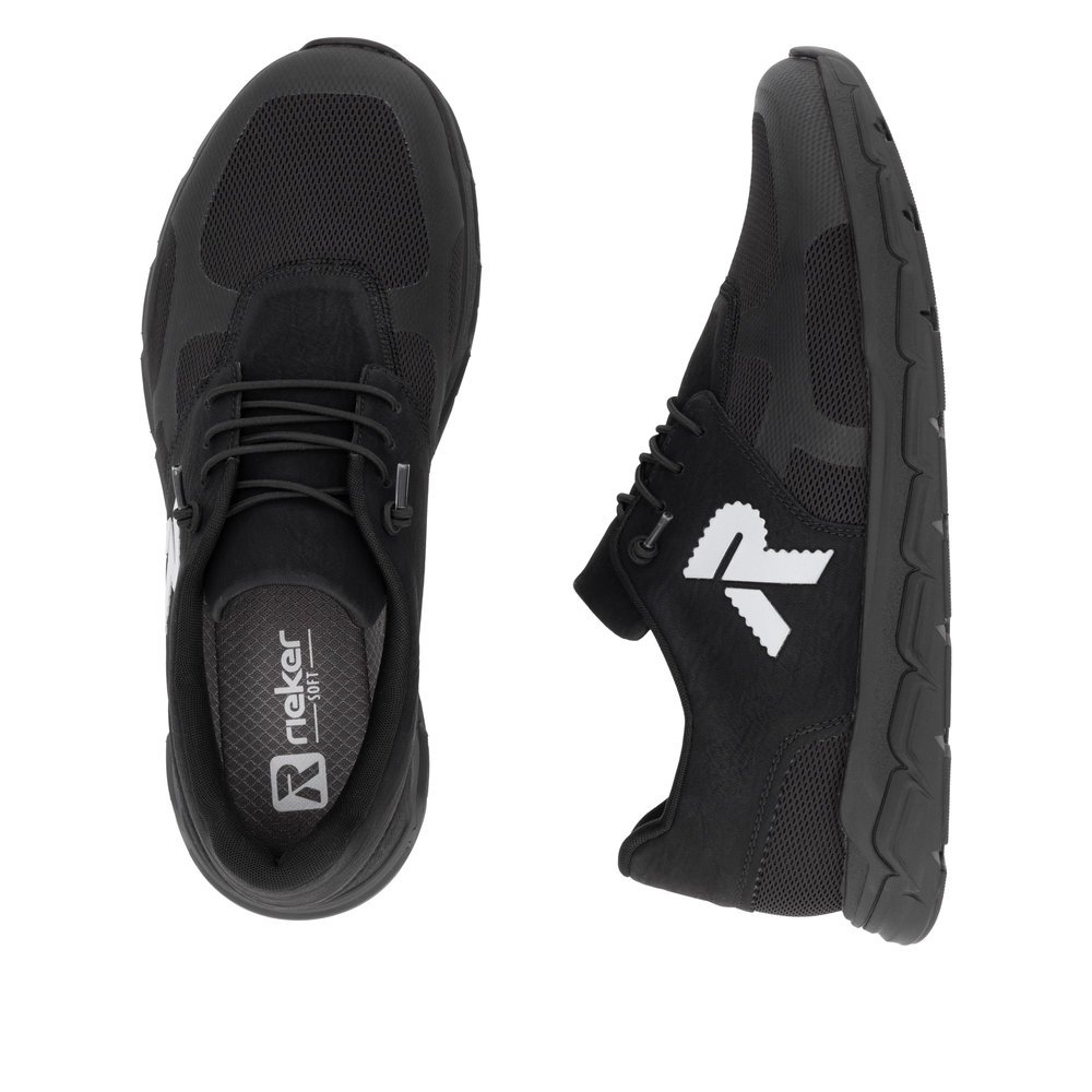 Rieker 09100-00 Men's Leather Sneaker Black