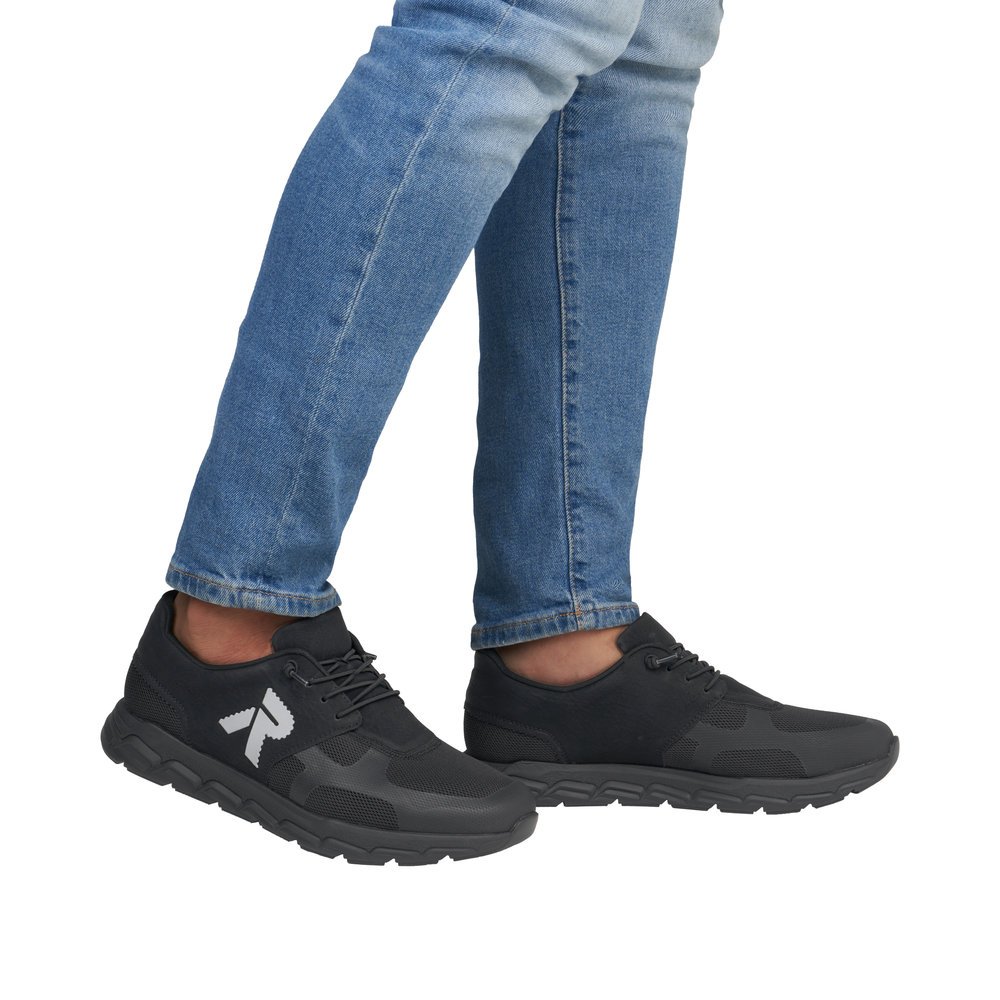 Rieker 09100-00 Men's Leather Sneaker Black