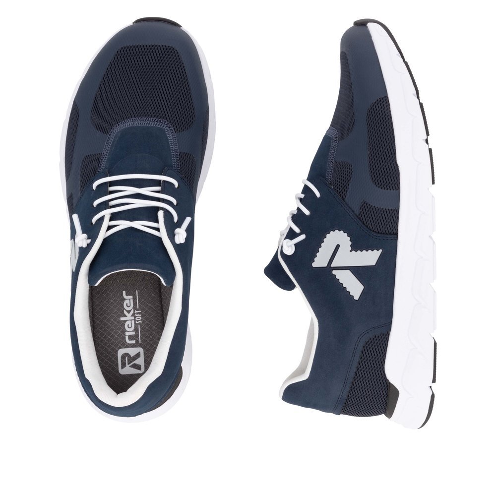 Rieker 09100-14 Men's Leather Sneaker Blue