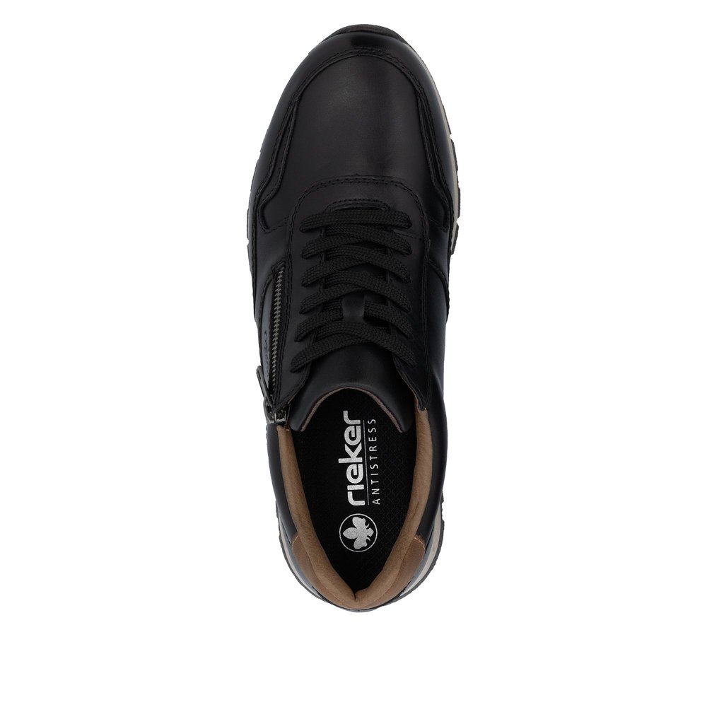 Rieker B0504-00 Men's Leather Sneaker Black