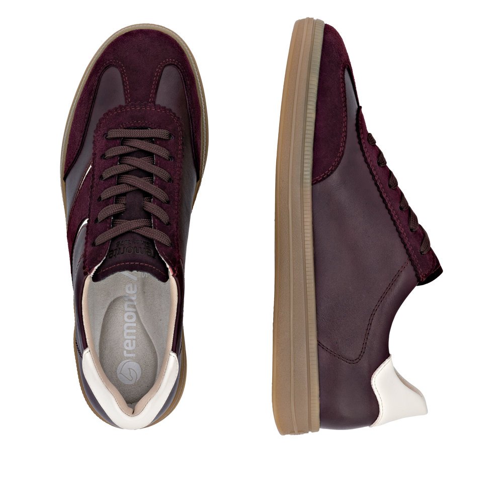 Remonte D2C05-33 Γυναικείο Ανατομικό Δερμάτινο Sneaker Μπορντώ